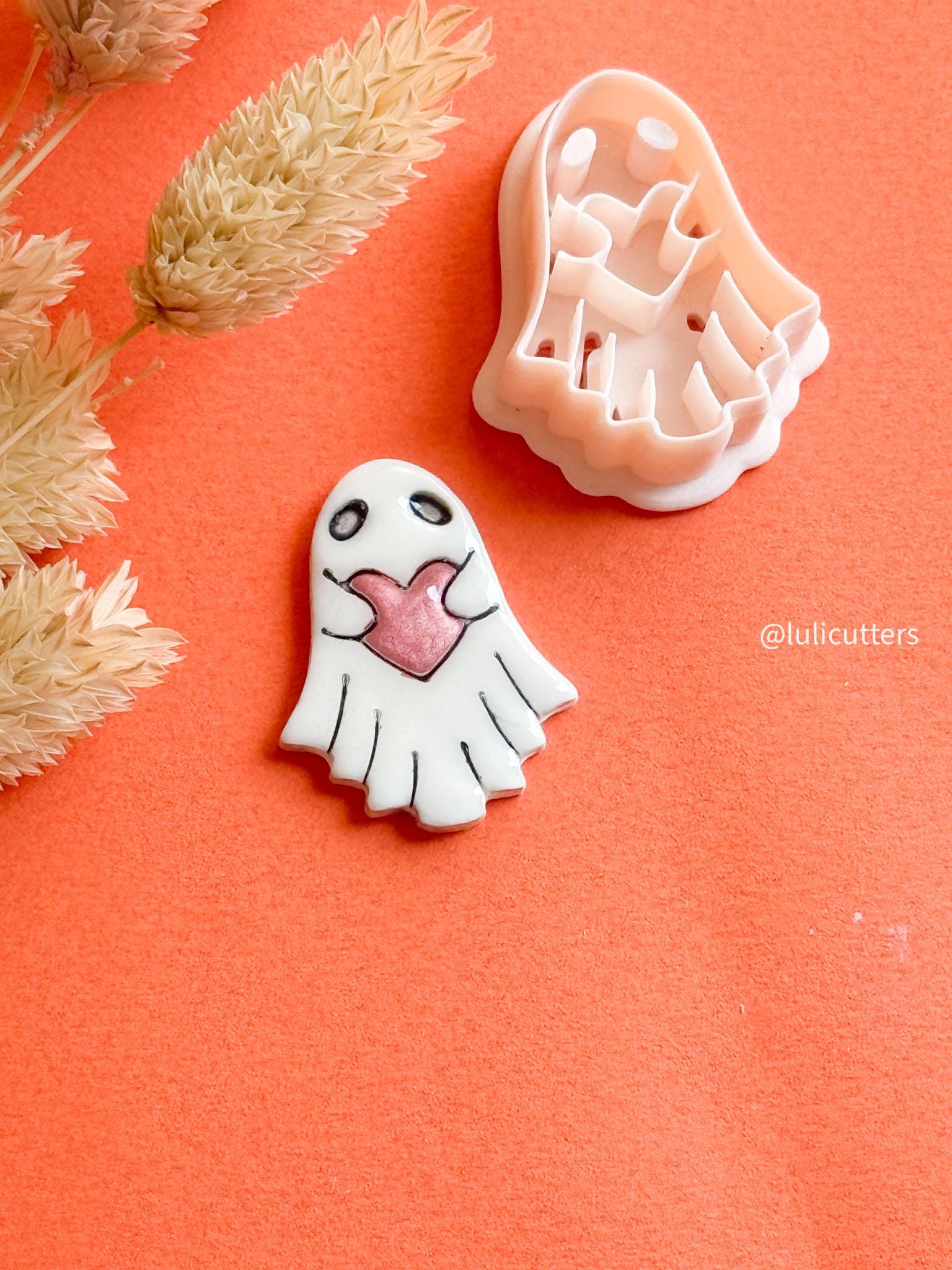Scalloped Ghost Clay Cutter: Halloween Earring Mold, Polymer Clay Jewelry