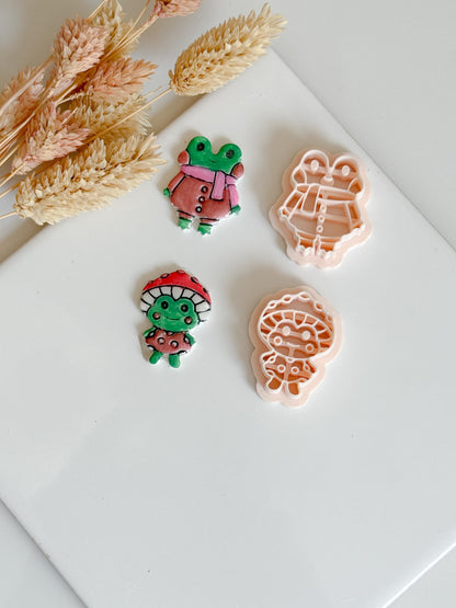 Frog Clay Cutter Set: Whimsical Polymer Clay Earrings, Charms, Jewelry