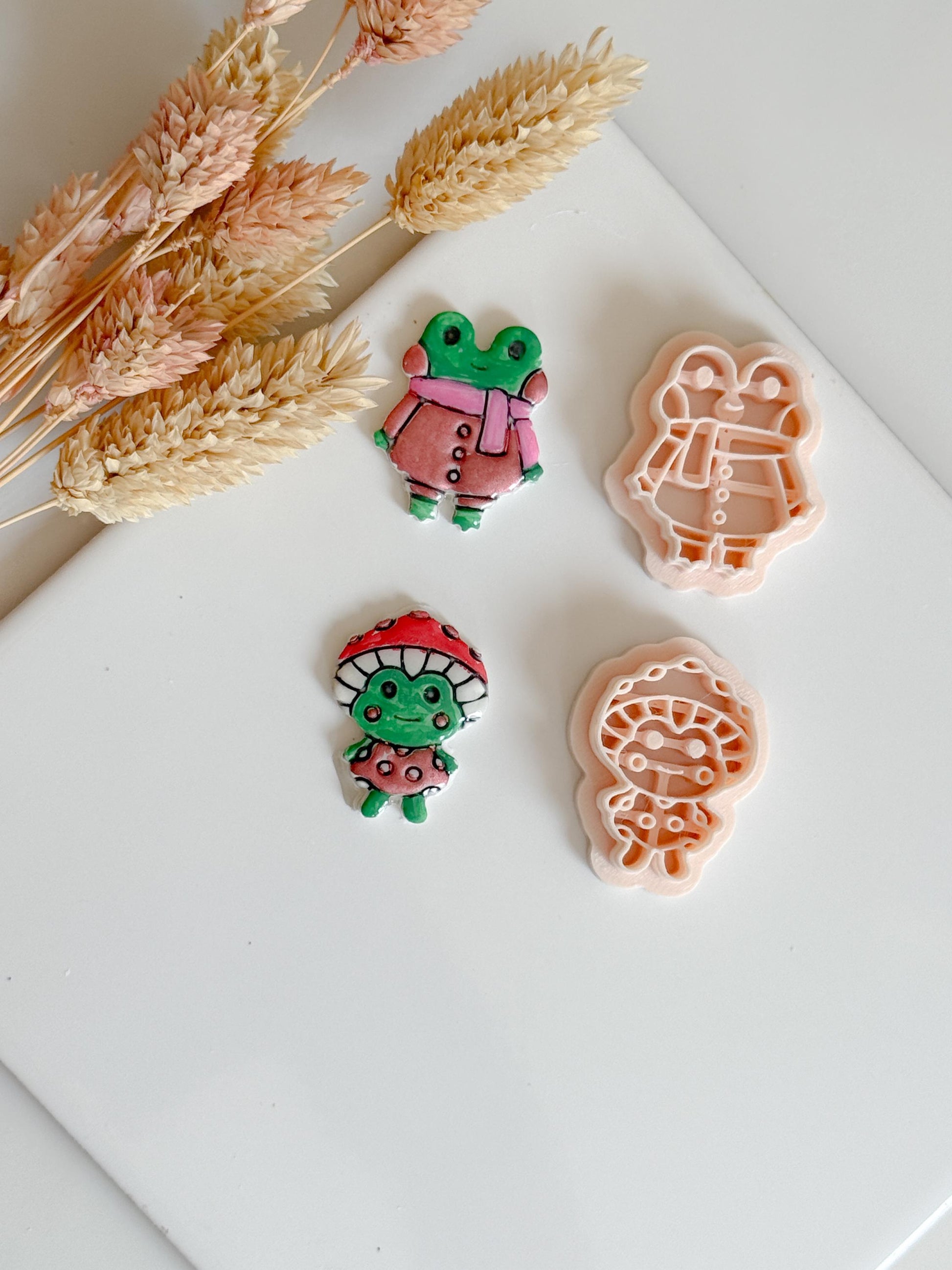Frog Clay Cutter Set: Whimsical Polymer Clay Earrings, Charms, Jewelry