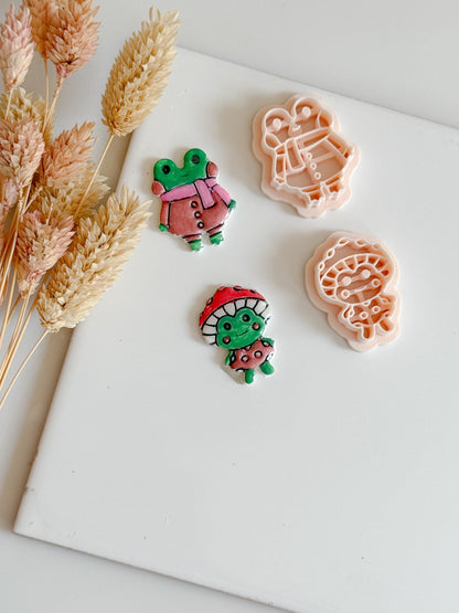 Frog Clay Cutter Set: Whimsical Polymer Clay Earrings, Charms, Jewelry