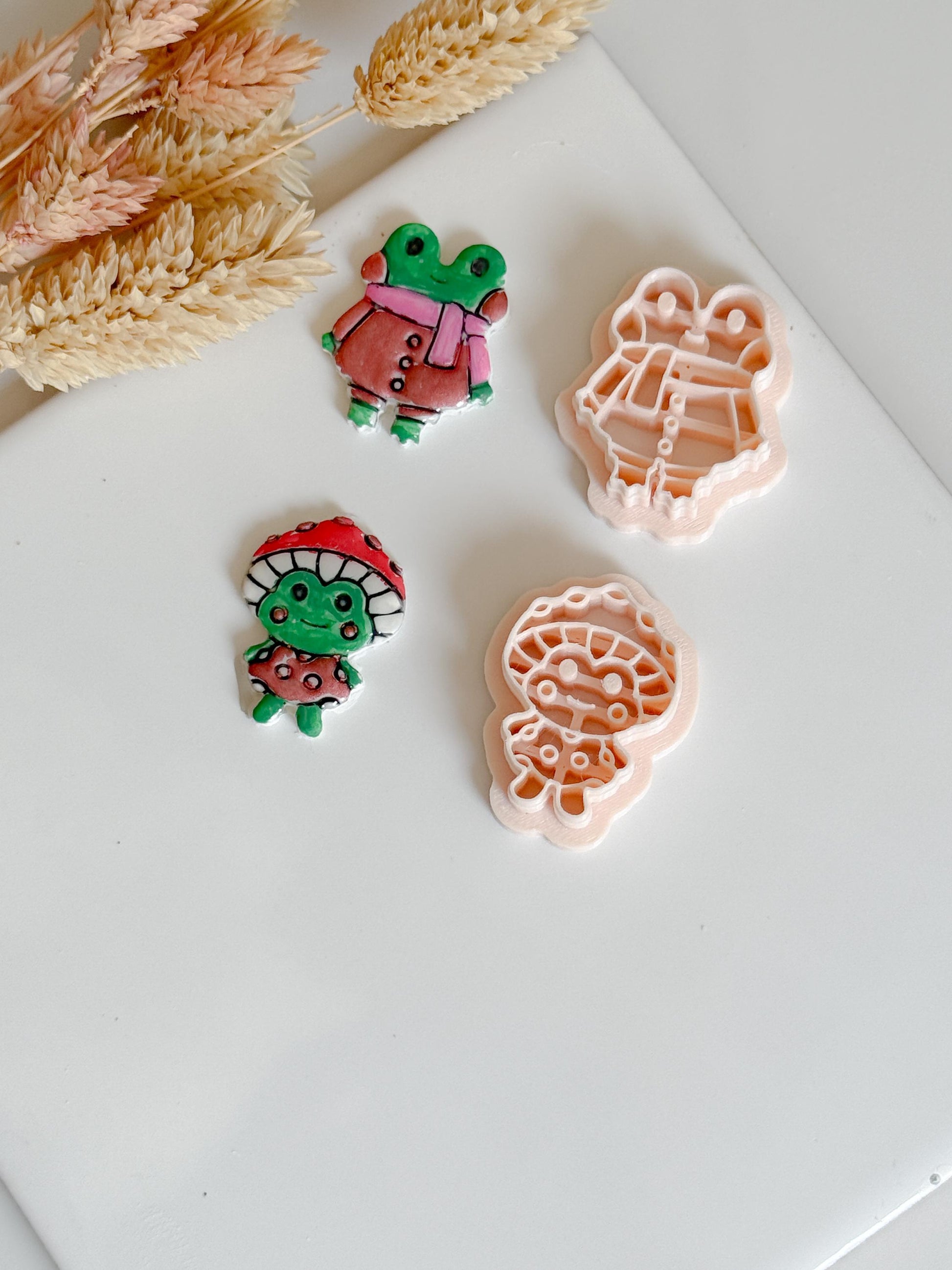 Frog Clay Cutter Set: Whimsical Polymer Clay Earrings, Charms, Jewelry