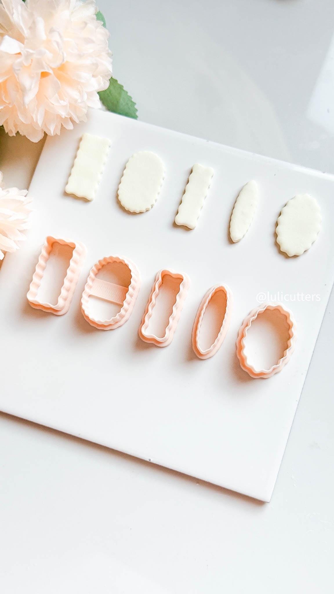 Scallop Frame Clay Cutter Set 5 Shapes for Earrings & Studs