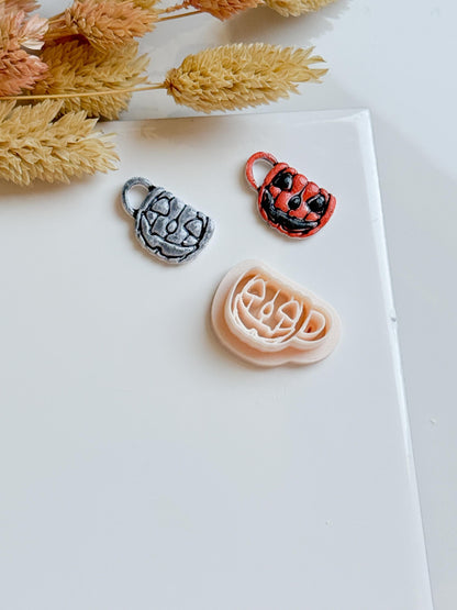 Jack-o'-Lantern Mug Clay Cutter Spooky Halloween Coffee Cup Mold for Polymer Clay Earrings & Charms