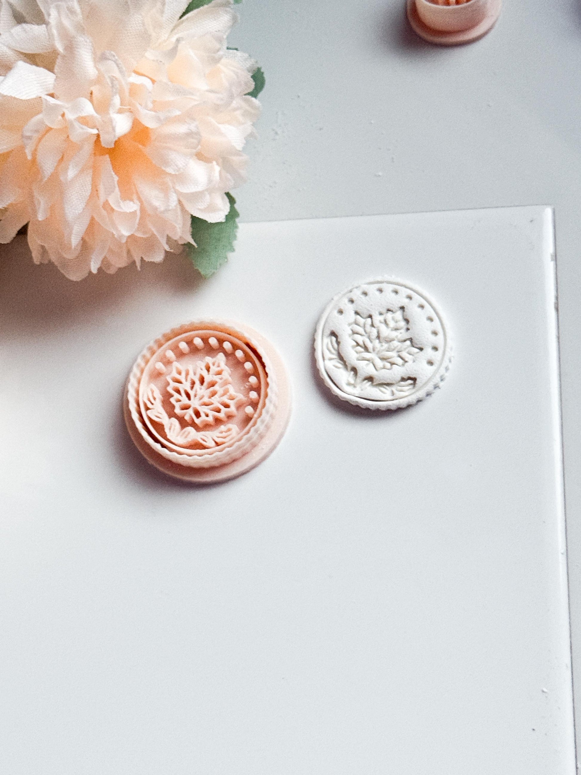 Maple Leaf Medallion Clay Cutter, Fall Earrings, Brooches Mold