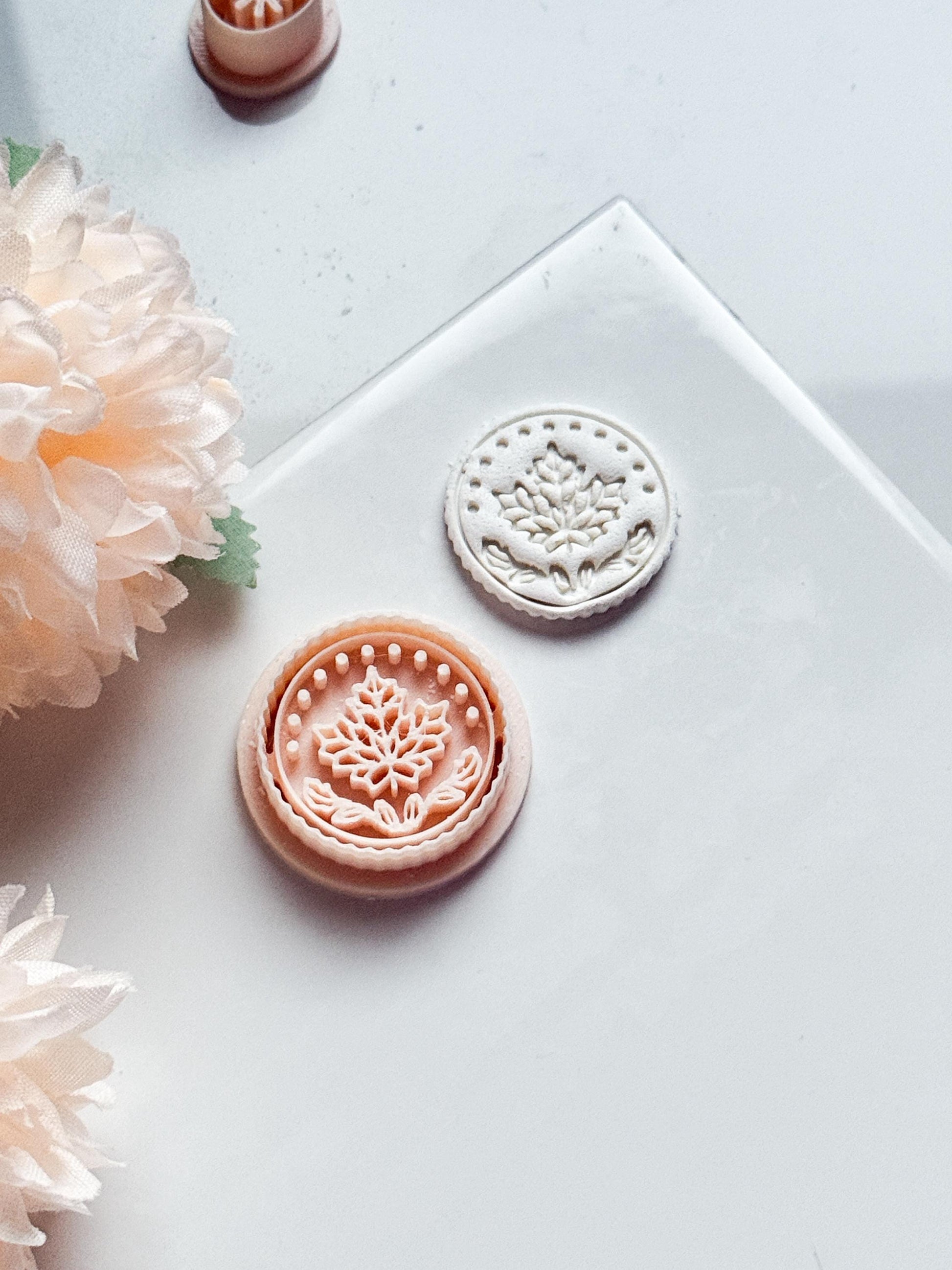 Maple Leaf Medallion Clay Cutter, Fall Earrings, Brooches Mold