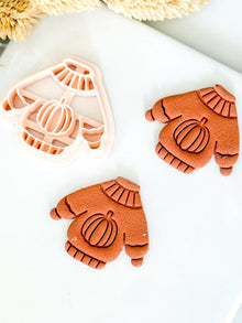 Pumpkin Sweater Cutter Cozy Fall Polymer Clay Mold for Earrings & Charms 2545 mm Sizes