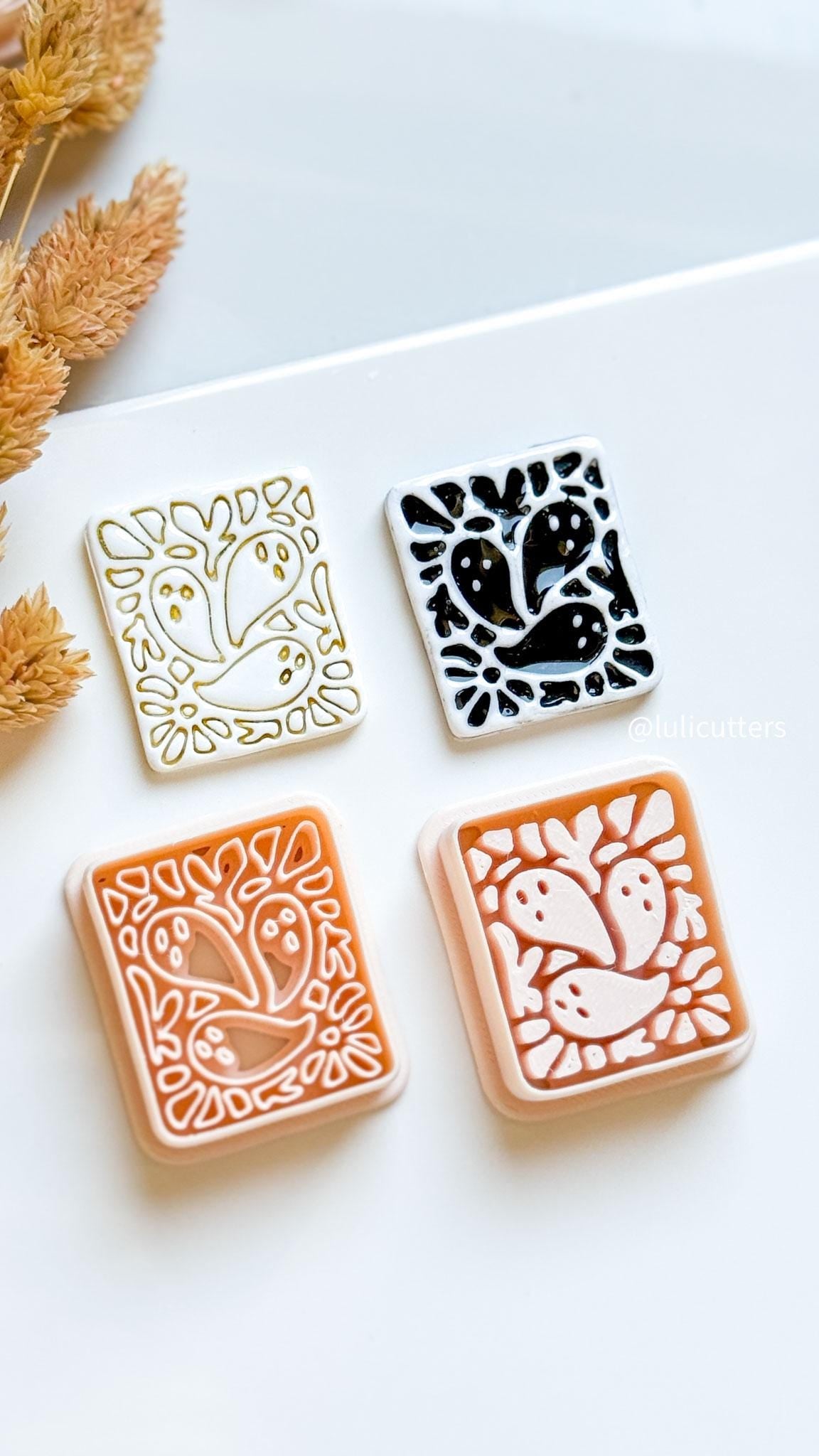 Floating Ghost Clay Cutter: Halloween Polymer Clay Earrings