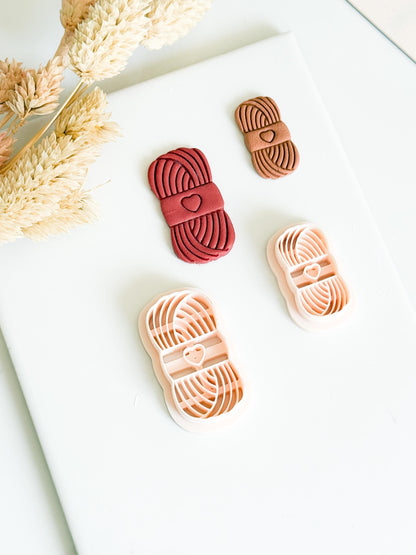Yarn Ball Clay Cutters with Heart: Knitting & Crochet Jewelry Making
