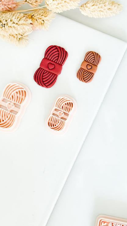 Yarn Ball Clay Cutters with Heart: Knitting & Crochet Jewelry Making