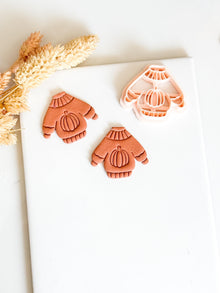 Pumpkin Sweater Cutter Cozy Fall Polymer Clay Mold for Earrings & Charms 2545 mm Sizes
