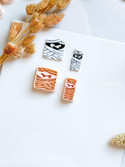 Halloween Mummy Face Cutter Set: Polymer Clay Earrings & Jewelry Making