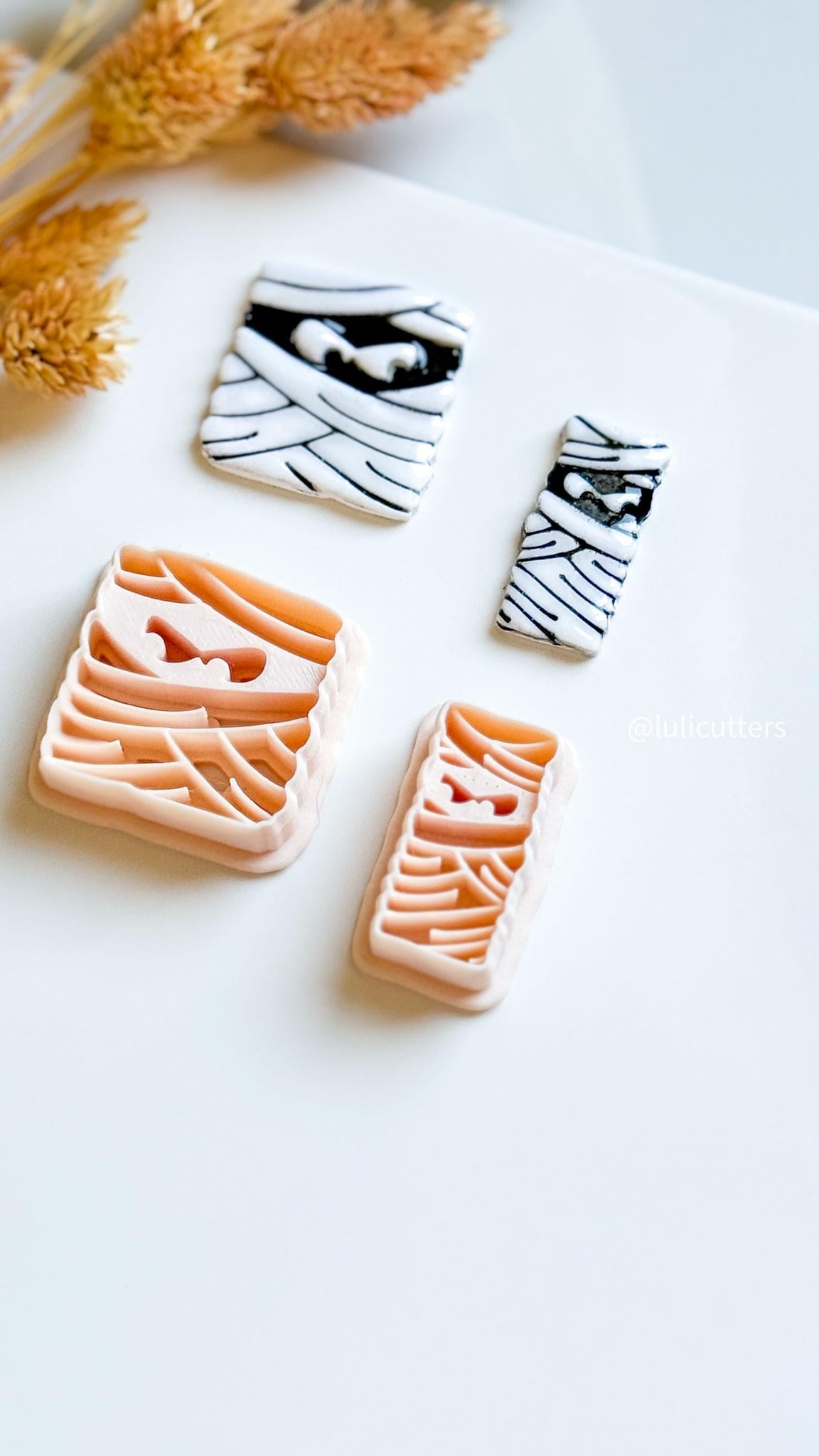 Halloween Mummy Face Cutter Set: Polymer Clay Earrings & Jewelry Making