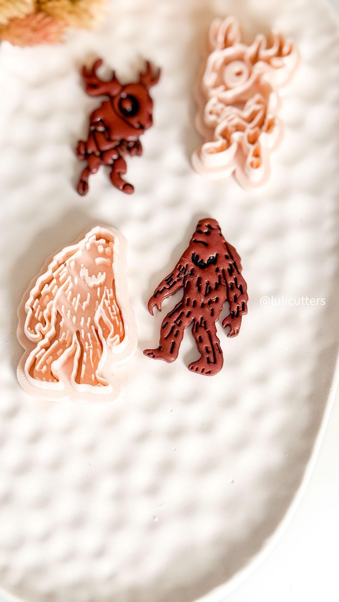 Bigfoot & Wolpertinger Clay Cutters: Halloween Cryptid Earring Jewelry Making