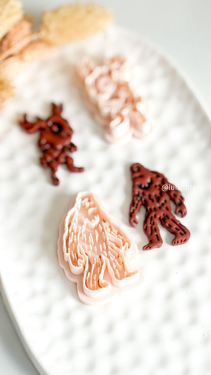 Bigfoot & Wolpertinger Clay Cutters: Halloween Cryptid Earring Jewelry Making