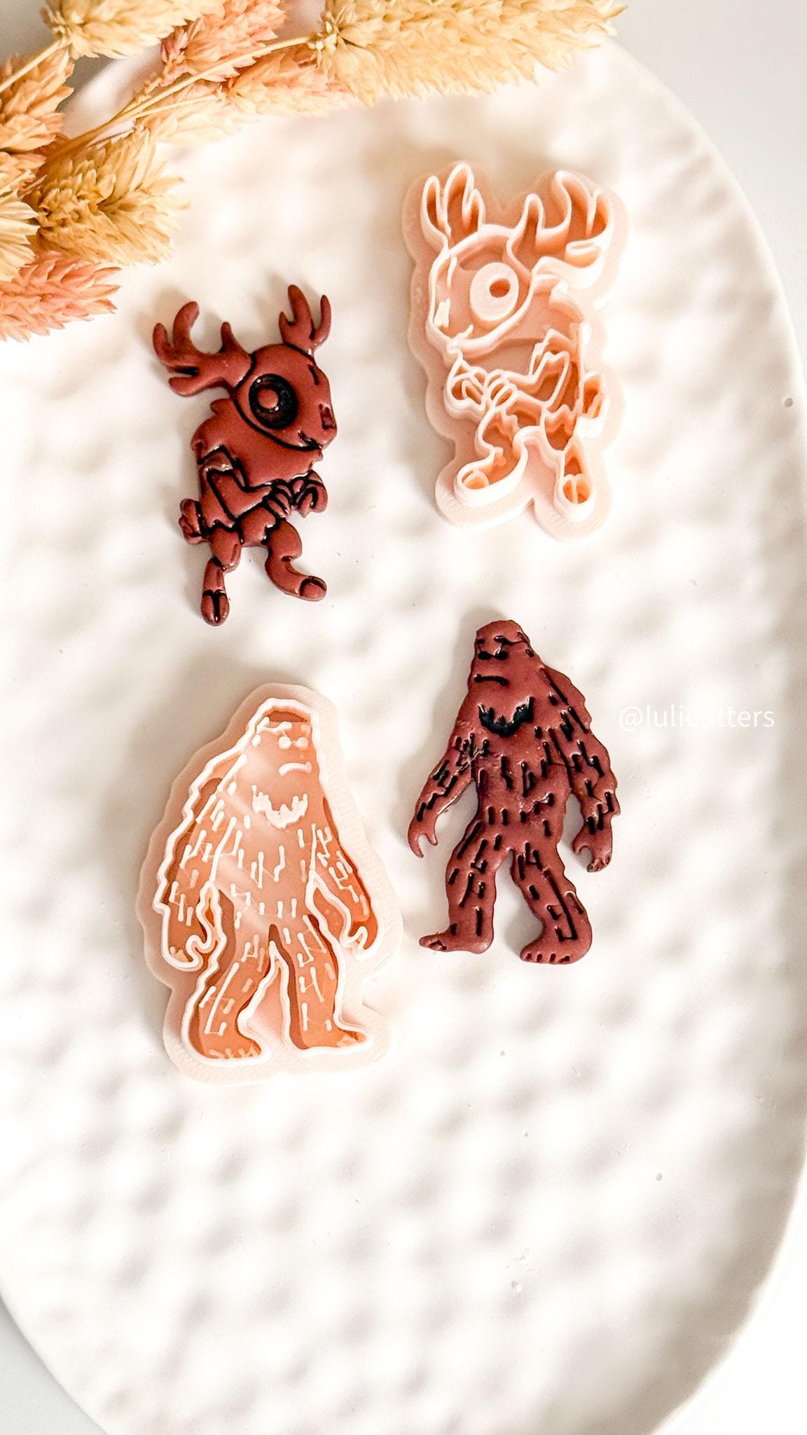 Bigfoot & Wolpertinger Clay Cutters: Halloween Cryptid Earring Jewelry Making