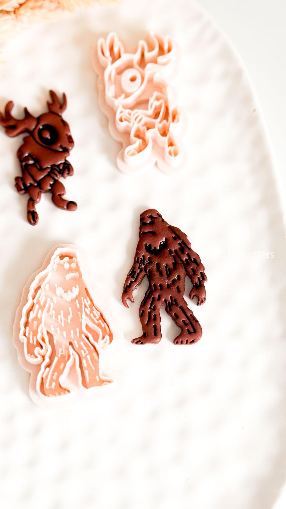 Bigfoot & Wolpertinger Clay Cutters: Halloween Cryptid Earring Jewelry Making