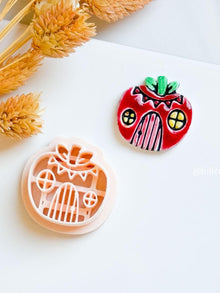 Apple House Clay Cutter: Cottagecore Polymer Clay Mold for Earrings
