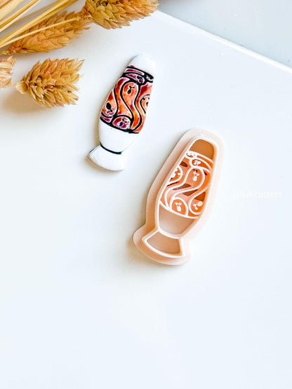 Ghost Lava Lamp Clay Cutter: Spooky Halloween Earring Mold