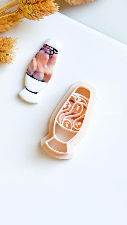 Ghost Lava Lamp Clay Cutter: Spooky Halloween Earring Mold