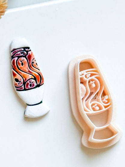 Ghost Lava Lamp Clay Cutter: Spooky Halloween Earring Mold
