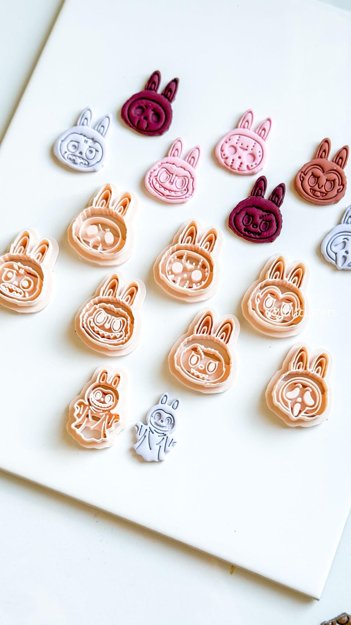 Furry Monster Bunny Clay Cutter: Spooky Charms, Earrings, Keychains