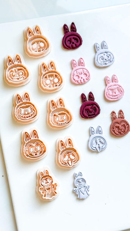 Furry Monster Bunny Clay Cutter: Spooky Charms, Earrings, Keychains