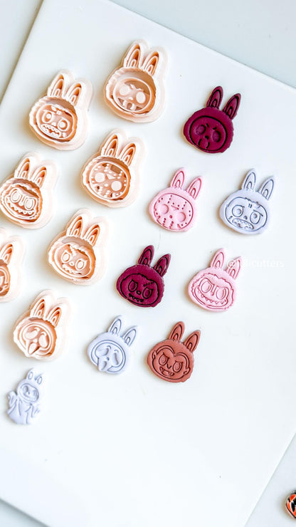 Furry Monster Bunny Clay Cutter: Spooky Charms, Earrings, Keychains