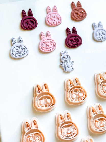 Furry Monster Bunny Clay Cutter: Spooky Charms, Earrings, Keychains