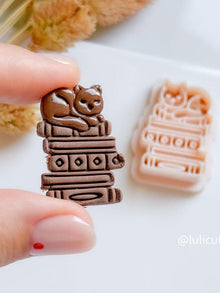 Cat on Books Clay Cutter: Diamond Spine Detail - Reader Jewelry