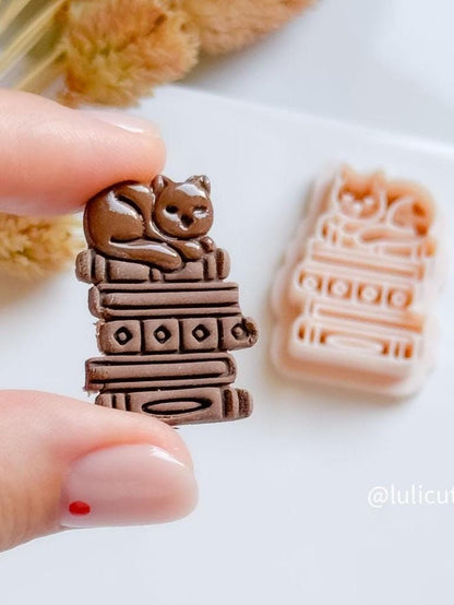 Cat on Books Clay Cutter: Diamond Spine Detail - Reader Jewelry