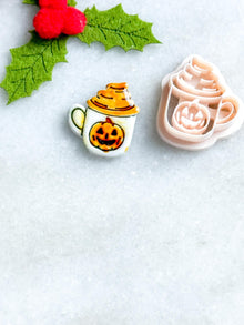 Pumpkin Mug Polymer Clay Cutter: Halloween Coffee Cup Earring & Charm
