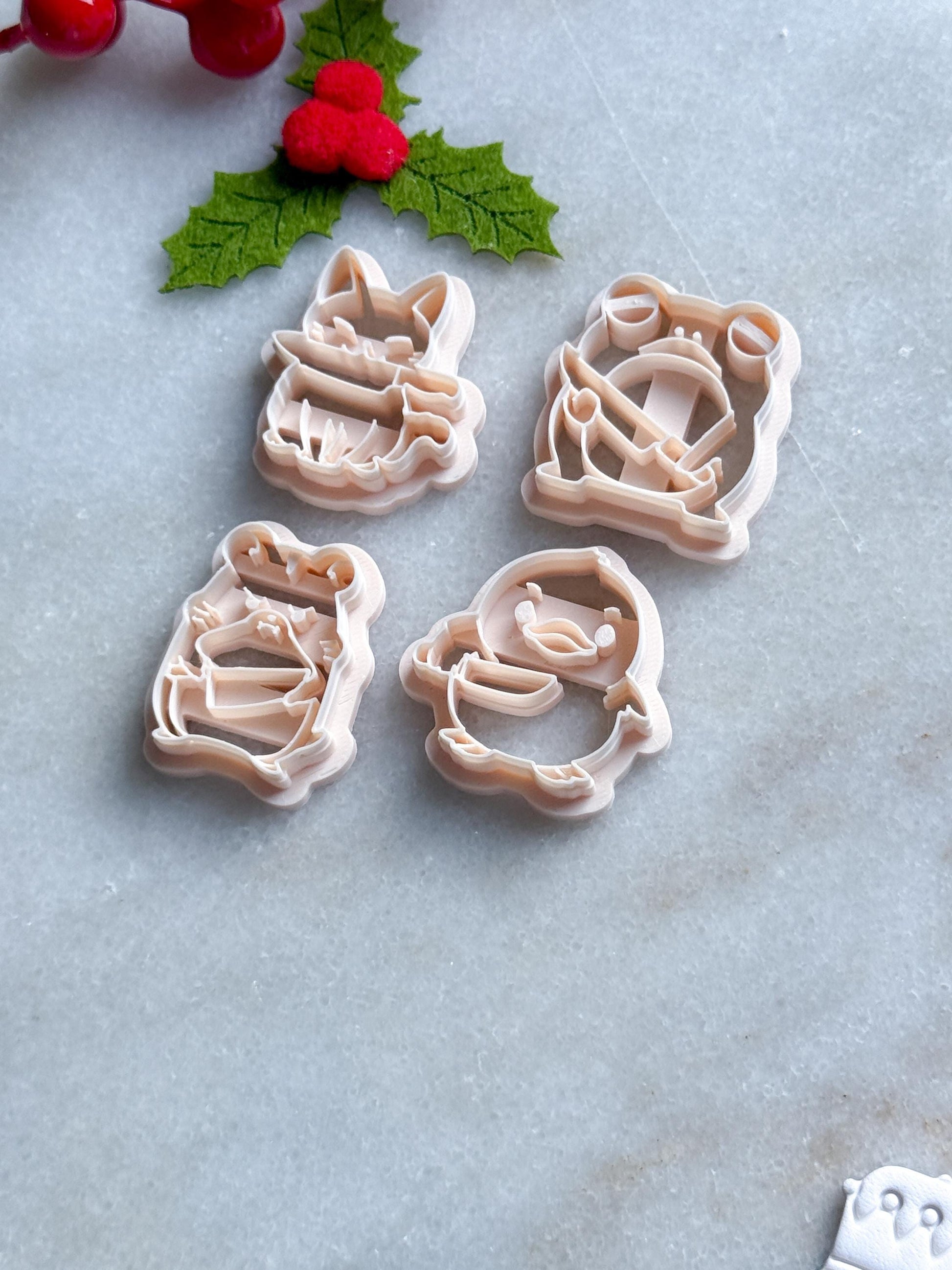 Animal with Knife Polymer Clay Cutters, Spooky Jewelry (25-45mm)