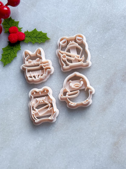 Animal with Knife Polymer Clay Cutters, Spooky Jewelry (25-45mm)