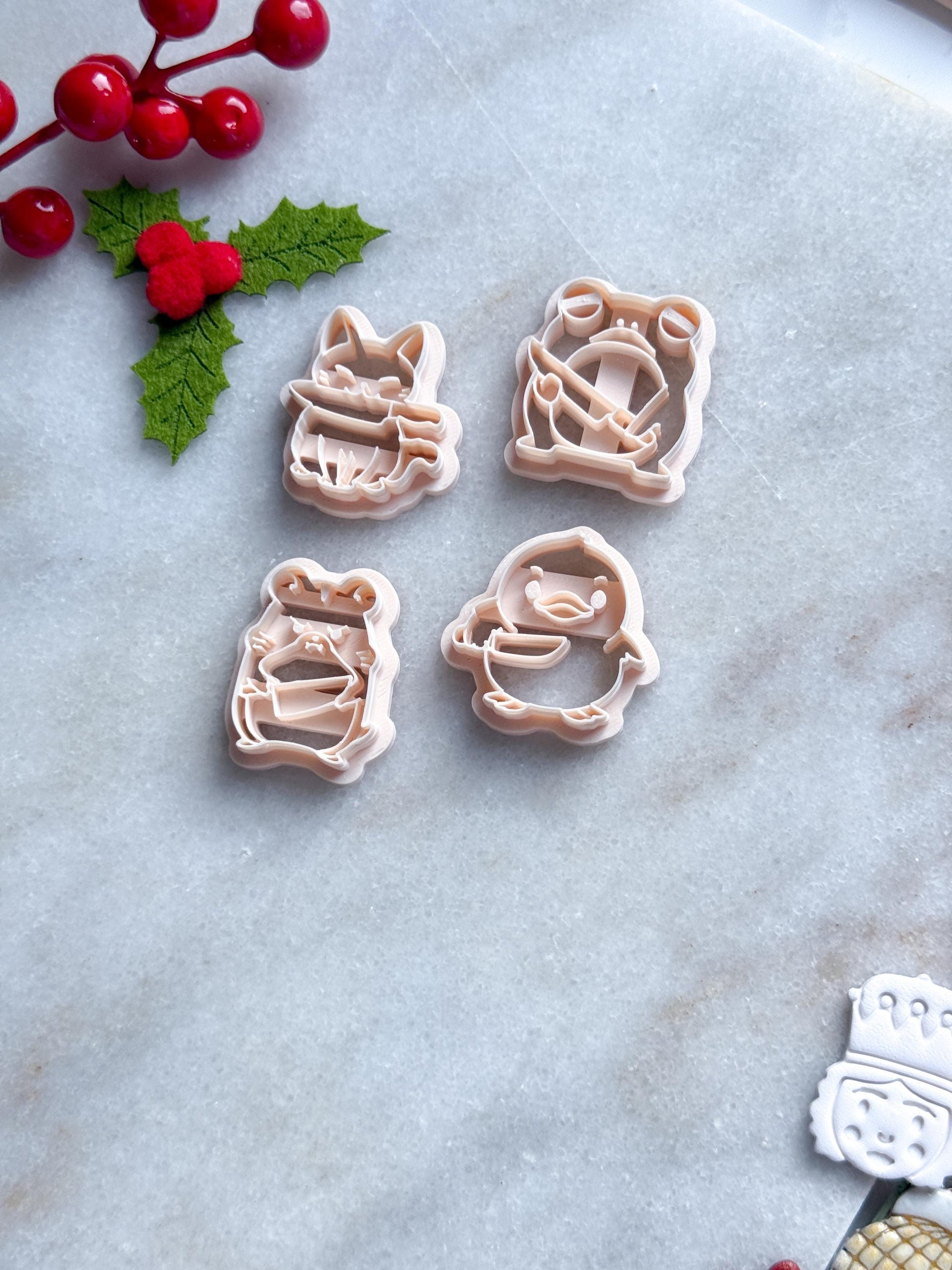 Animal with Knife Polymer Clay Cutters, Spooky Jewelry (25-45mm)