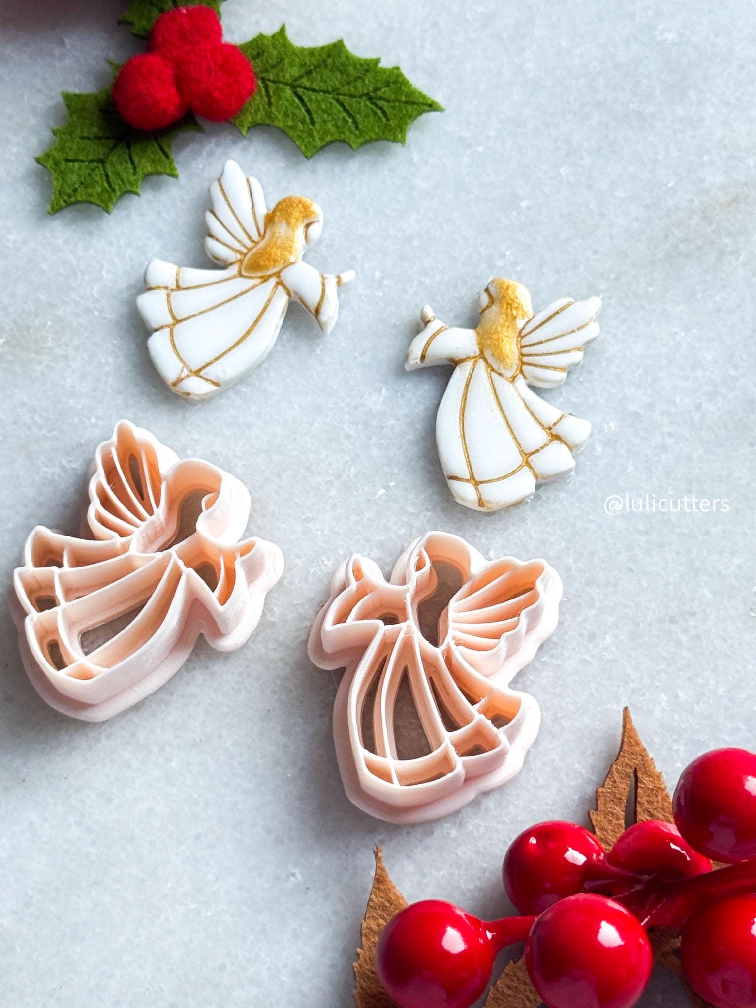 Angel Clay Cutter: Winged Polymer Clay Tool for Holiday Jewelry