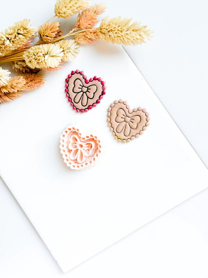 Scalloped Heart Bow Clay Cutter, Jewelry Crafts Tool