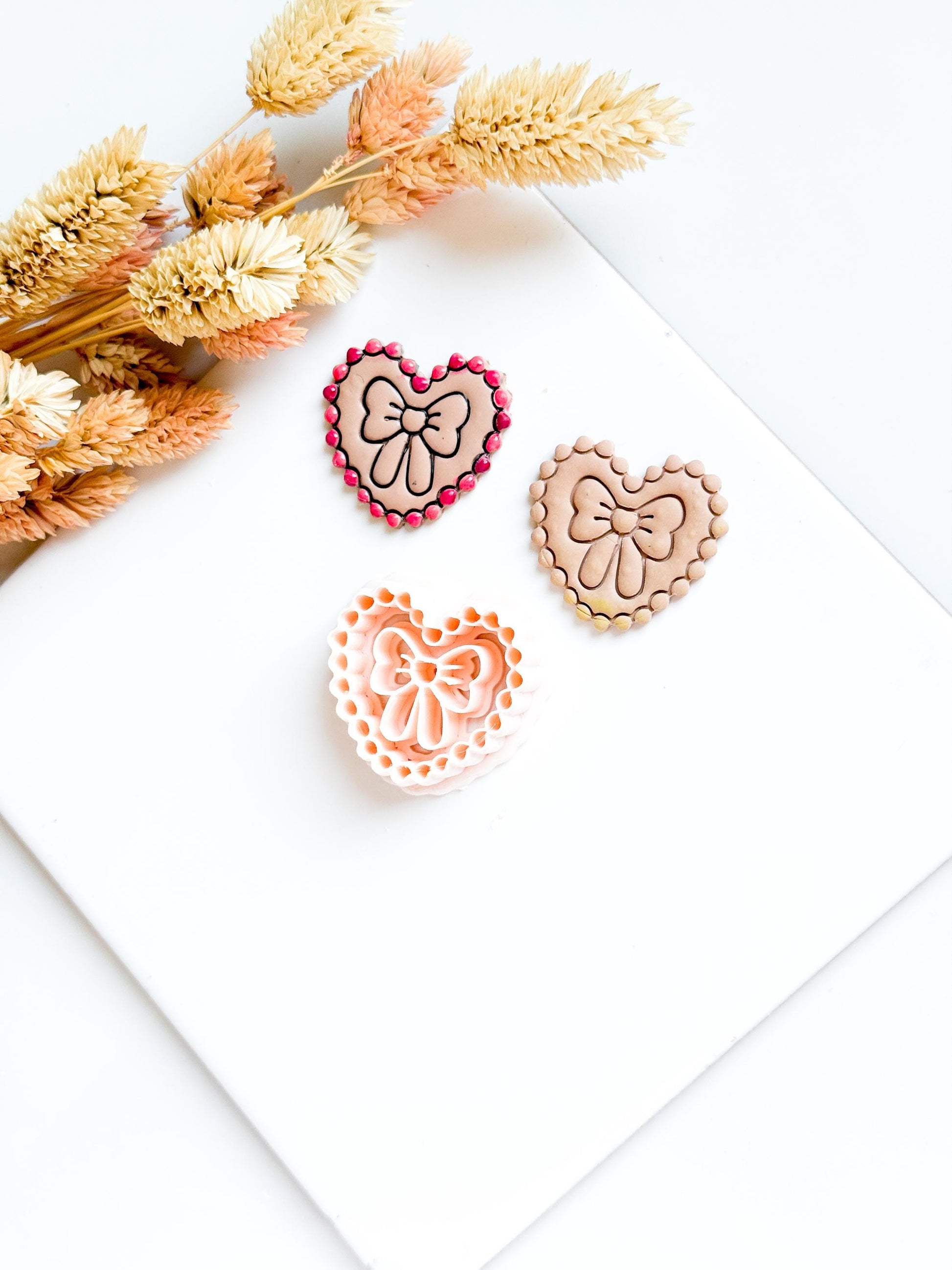 Scalloped Heart Bow Clay Cutter, Jewelry Crafts Tool