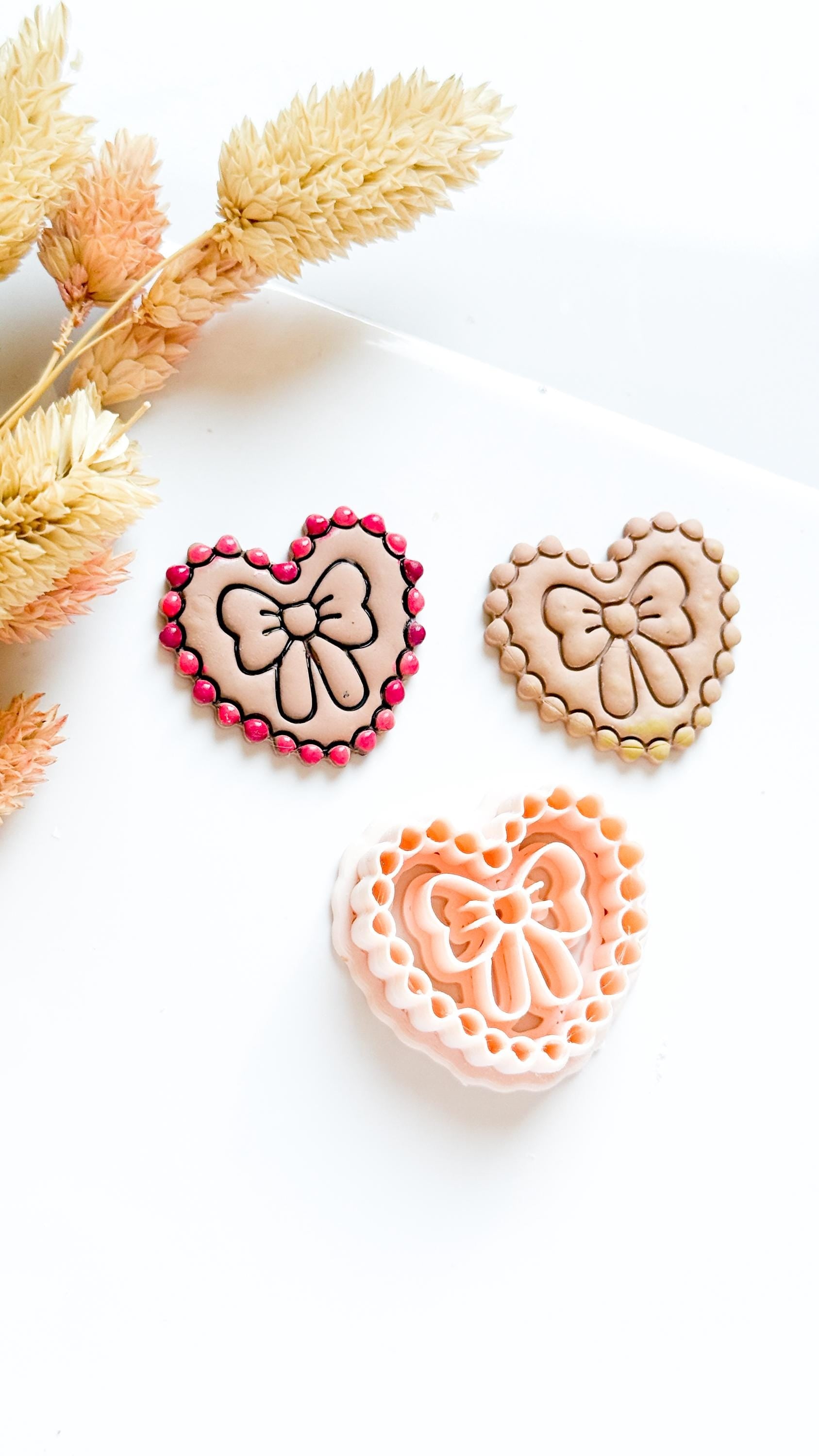 Scalloped Heart Bow Clay Cutter, Jewelry Crafts Tool