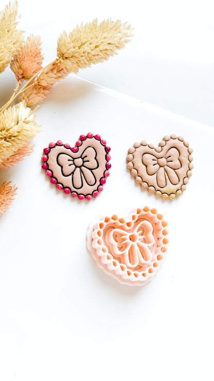 Scalloped Heart Bow Clay Cutter, Jewelry Crafts Tool