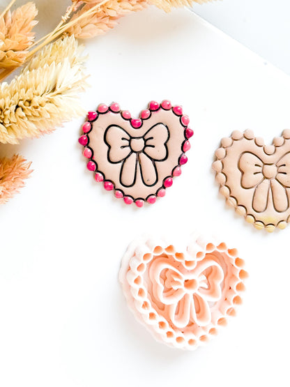 Scalloped Heart Bow Clay Cutter, Jewelry Crafts Tool