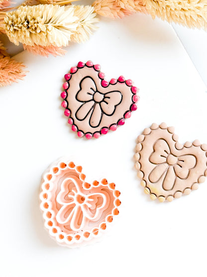 Scalloped Heart Bow Clay Cutter, Jewelry Crafts Tool