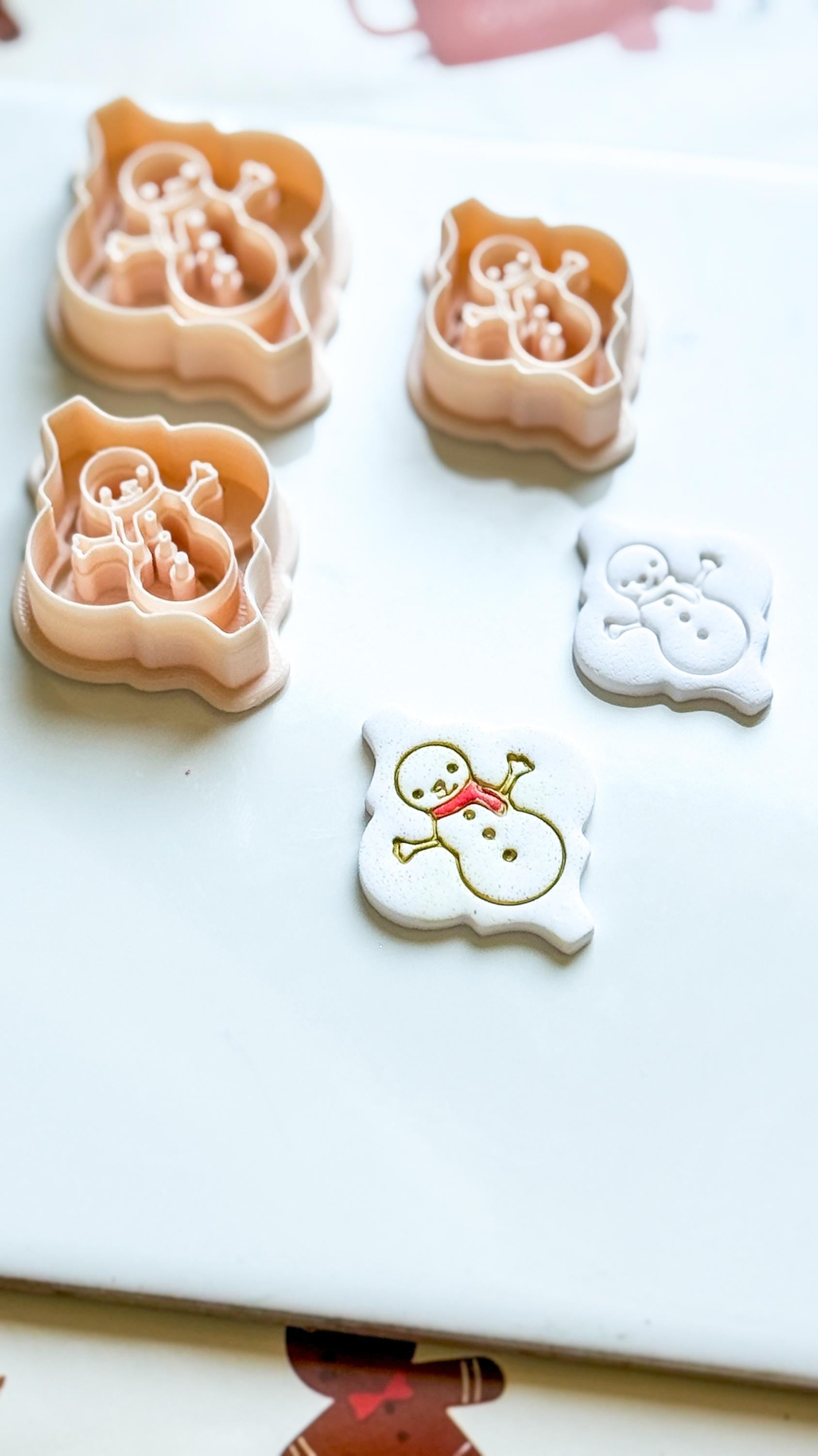 Winter Fairy Snowman Ornament Clay Cutter Christmas Polymer Clay Earring Tool