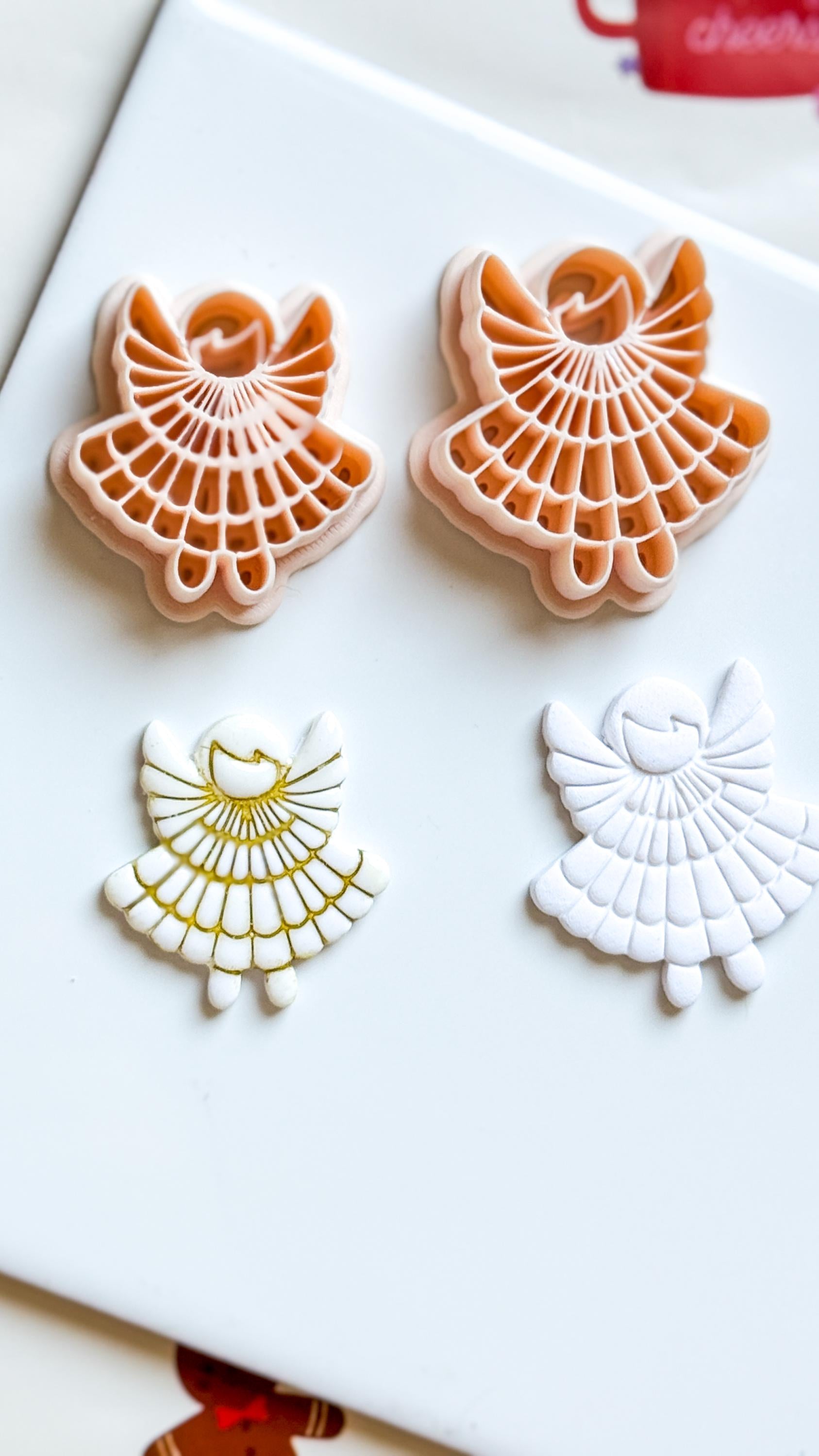 Christmas Angel Polymer Clay Cutter Set: Holiday Jewelry Making