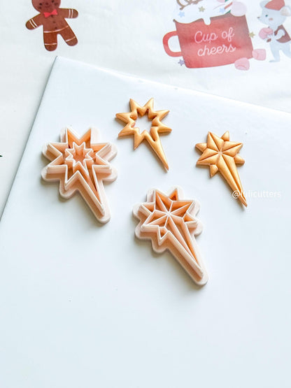 Winter Fairy Festive Shooting Star Clay Cutter Geometric Comet Polymer Clay Earring Cutter for Holiday & Celestial Jewelry
