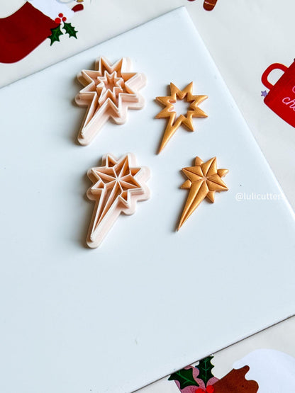 Winter Fairy Festive Shooting Star Clay Cutter Geometric Comet Polymer Clay Earring Cutter for Holiday & Celestial Jewelry