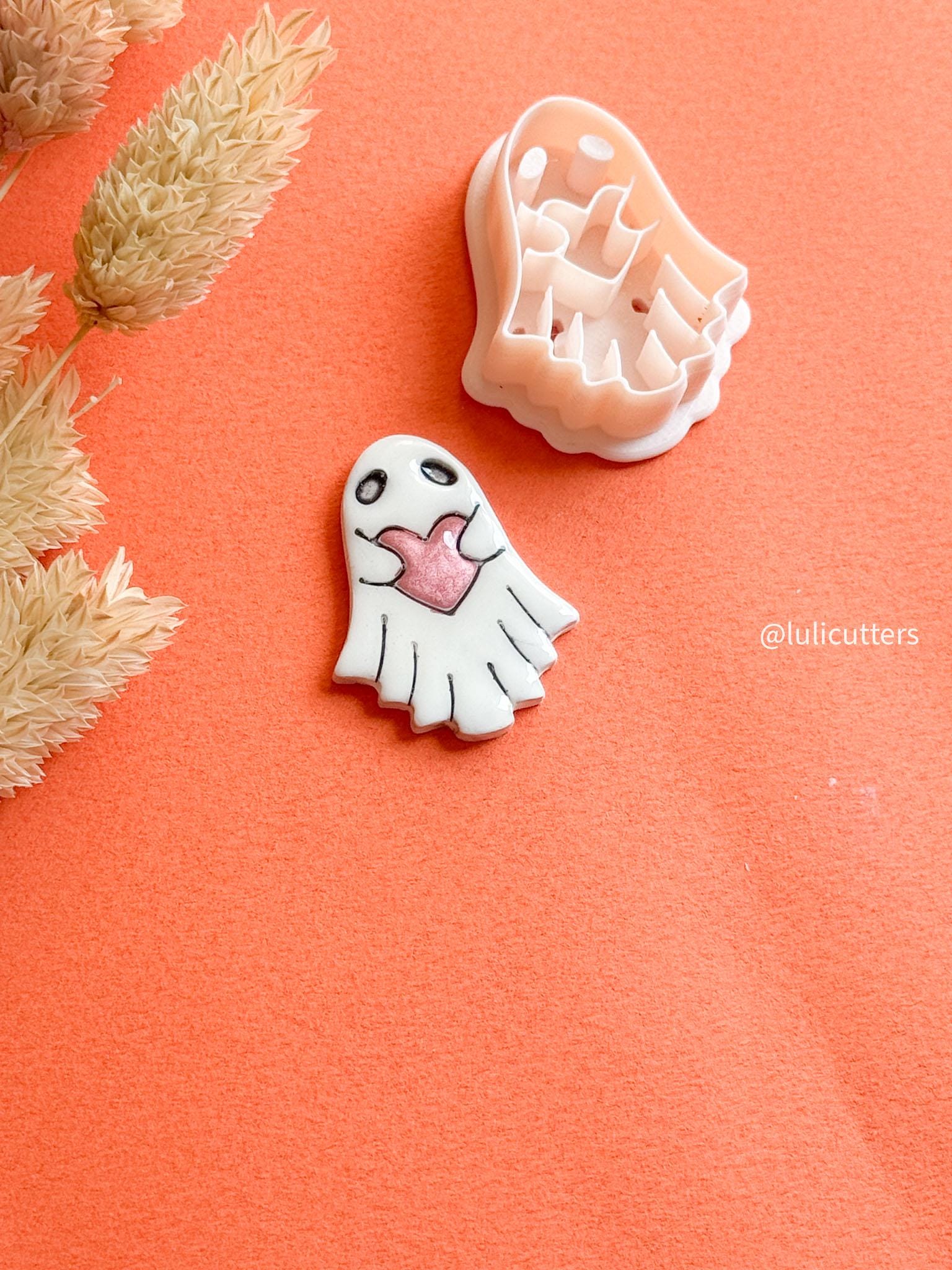 Scalloped Ghost Clay Cutter: Halloween Earring Mold, Polymer Clay Jewelry