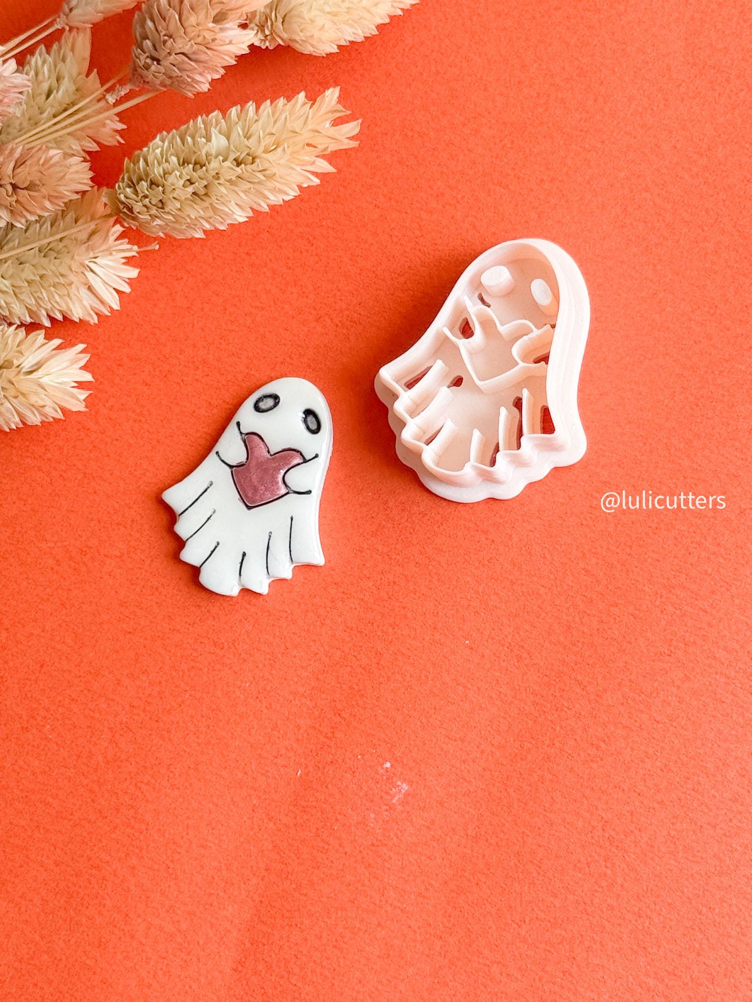 Scalloped Ghost Clay Cutter: Halloween Earring Mold, Polymer Clay Jewelry