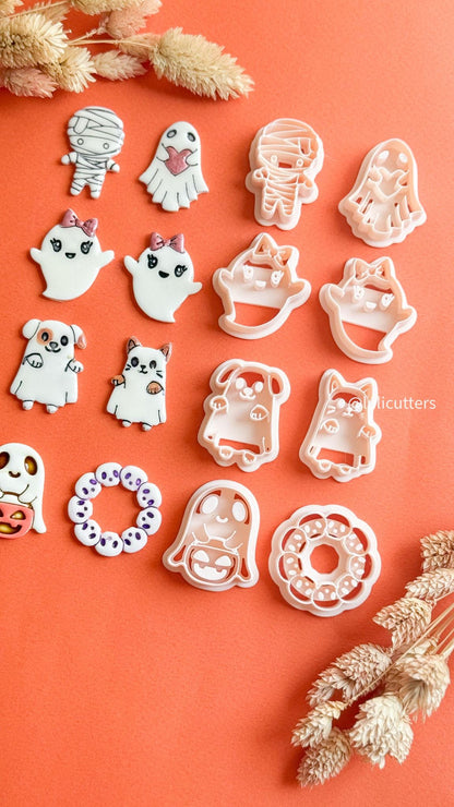 Scalloped Ghost Clay Cutter: Halloween Earring Mold, Polymer Clay Jewelry