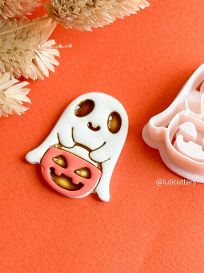 Halloween Ghost Cutter: Polymer Clay Mold for Earrings
