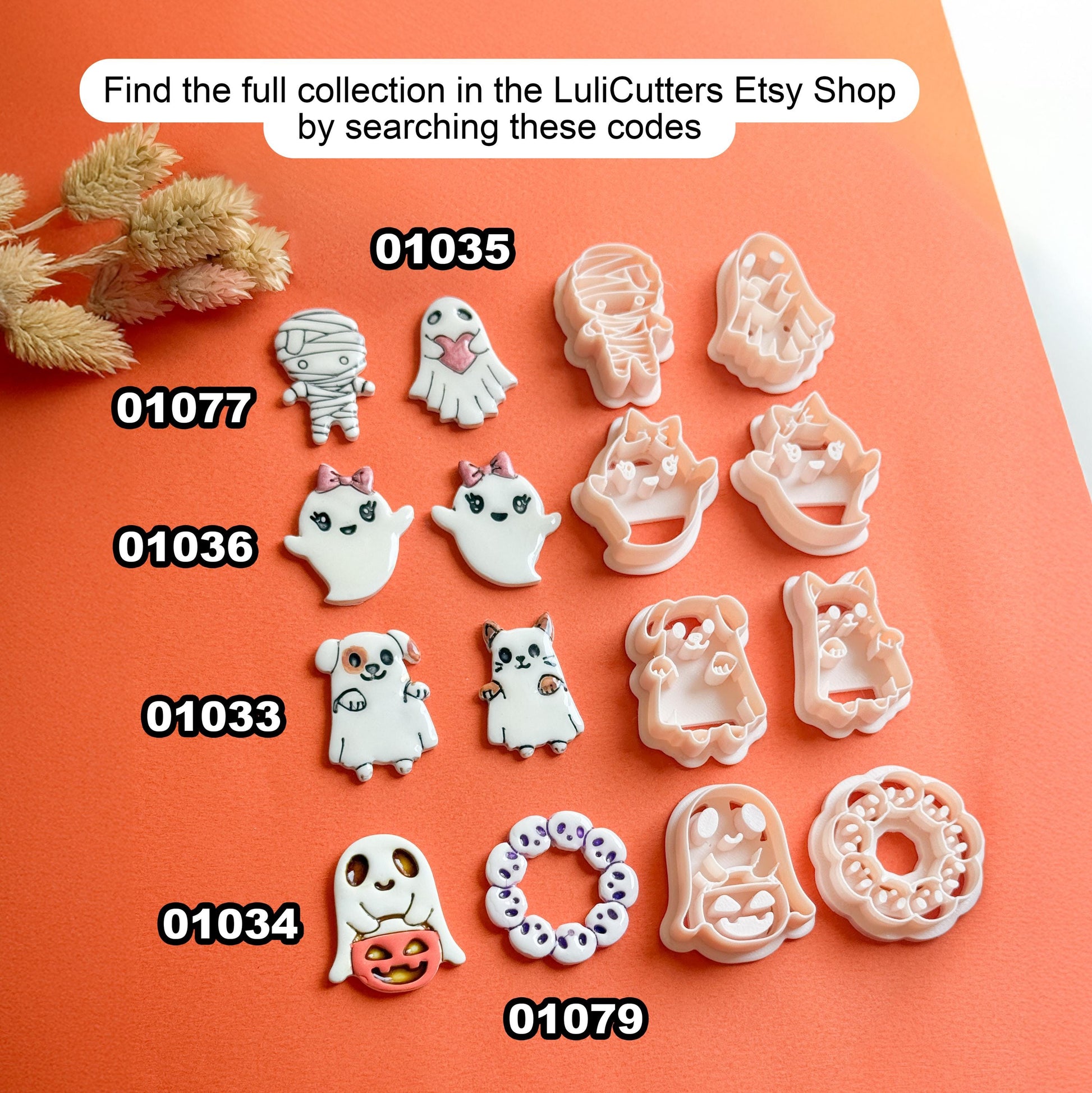 Happy Ghost Girl Clay Cutter: Halloween Earring Mold with Bow